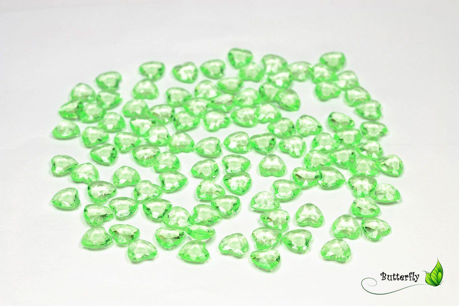 Creativery Streudeko, 10 x 100 Dekosteine HERZEN 1,2 cm