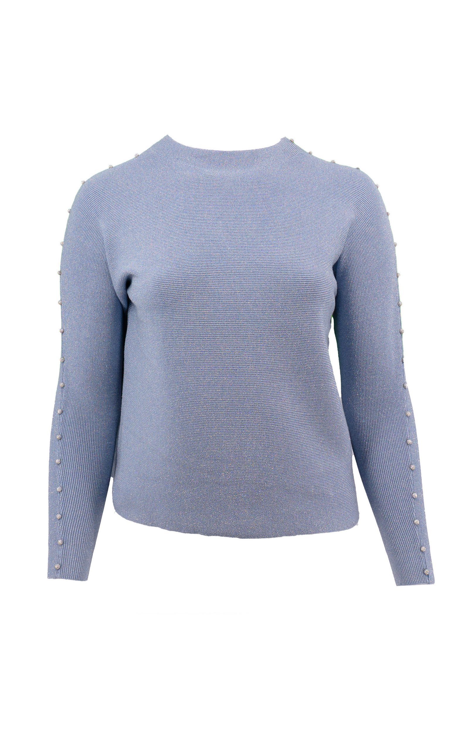 Passioni Strickpullover mit Metallicgarn und Perlen günstig online kaufen
