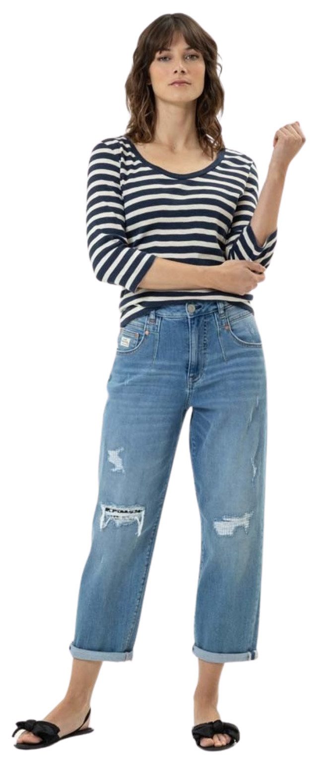 Herrlicher High-waist-Jeans 5825-D9705, Brooke High Waist Jeans mit Destroyed Finish Figurbetonende Abnäher – Bild 2 von 5
