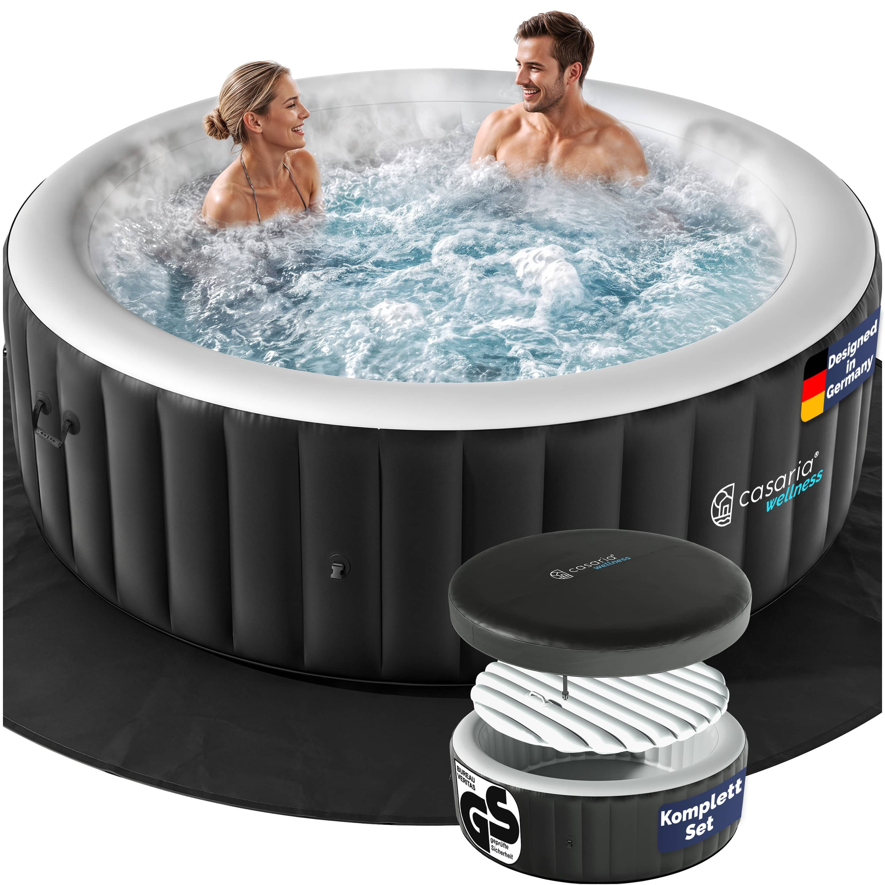 Casaria Whirlpool, aufblasbar 6 Personen winterfest Spa Pool Outdoor Hot Tub bis 42°Crund