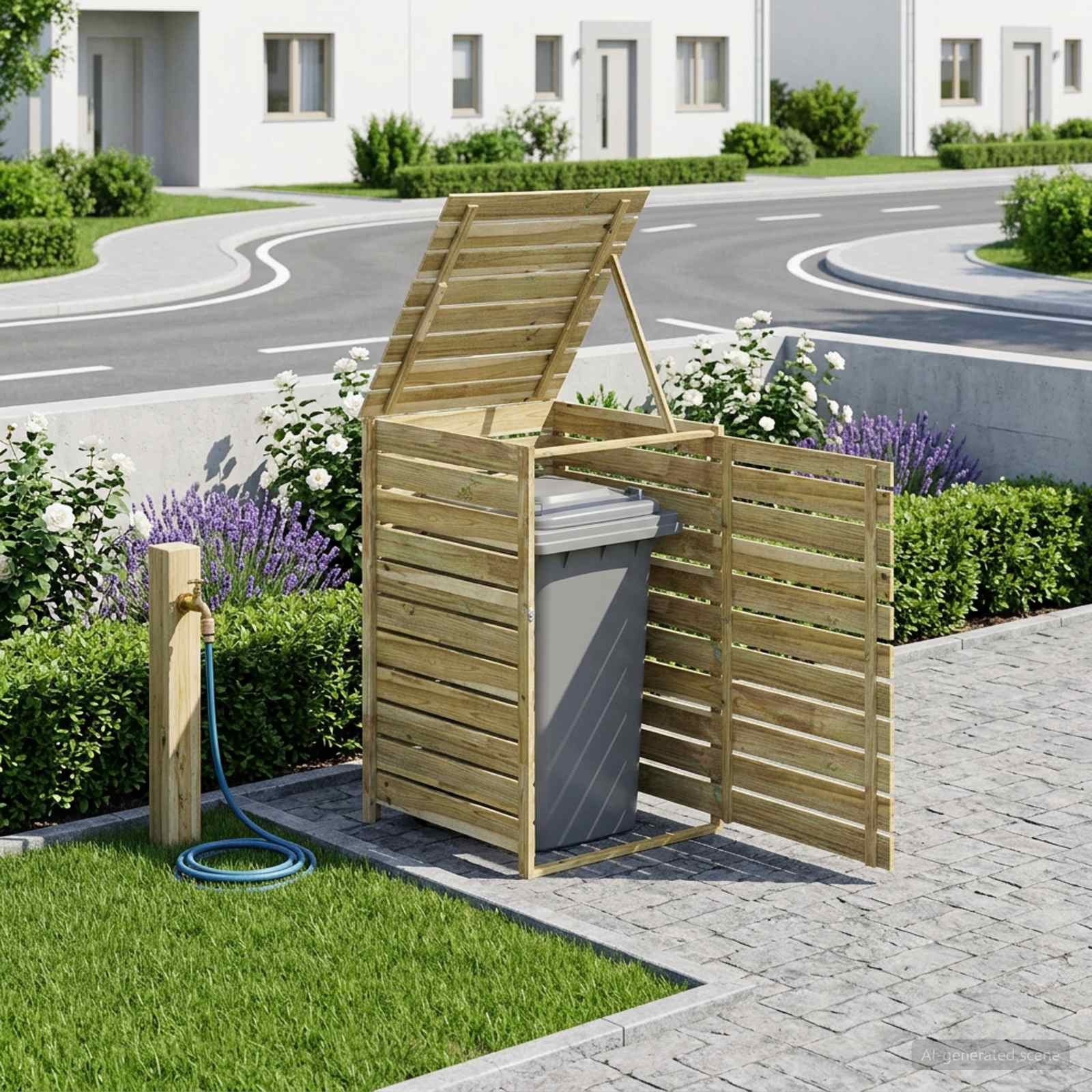 vidaXL Mülltonnenbox Mülltonnenbox für 1 Behälter 240 L Imprägniertes Kiefernholz (1 St)