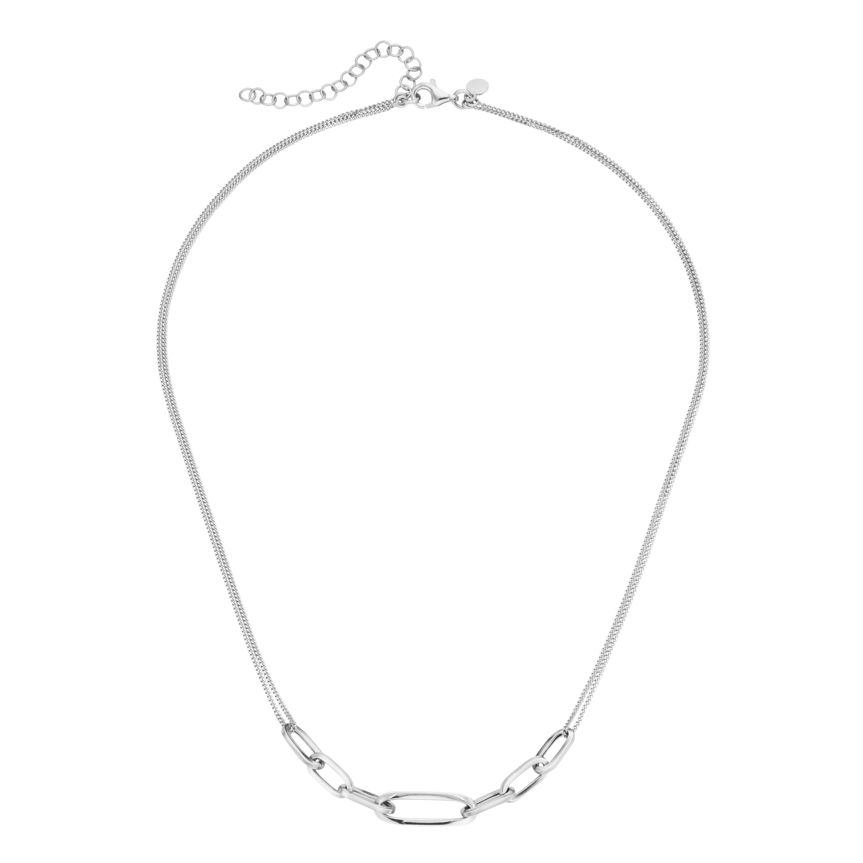 Smart Jewel Collier Mittelteil Glieder, Silber ovale Panzerkette, 925