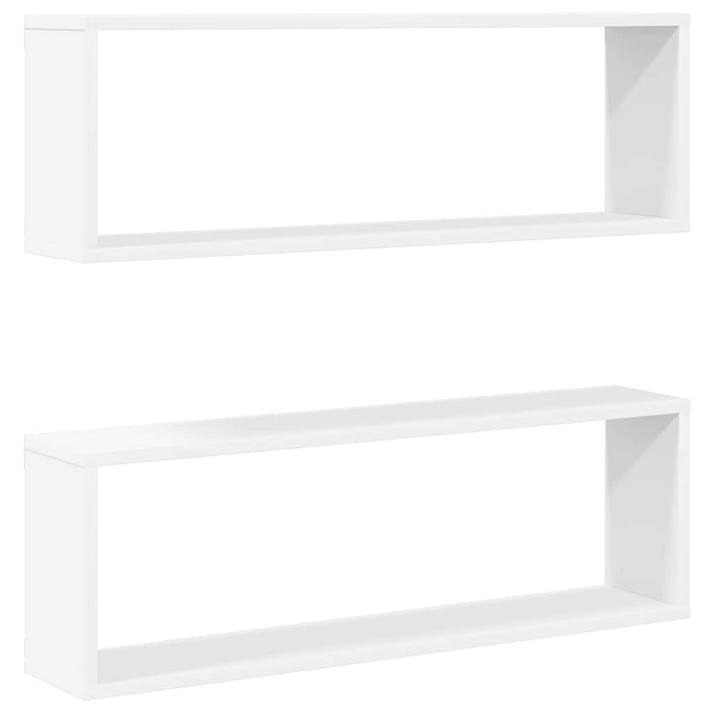 furnicato Wandregal Wandregal-Set 80 x 15 x 26,5 cm Weiß aus Holzwerkstoff, 2-tlg.