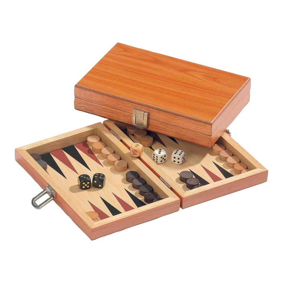Philos Spiel, Backgammon - Reisespiel - Kassette - Zefs - Holz - mini