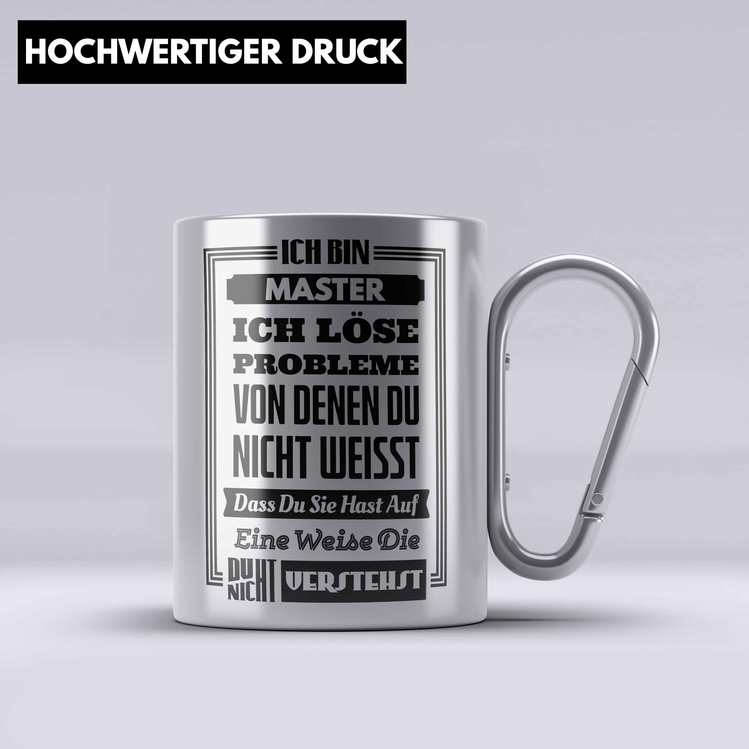 Trendation Thermotasse Master Prüfung Edelstahl Tasse bestanden Geschenk Abschluss Masterarbe
