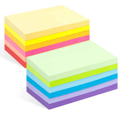 Homewit Haftnotizblock Selbstklebende Haftnotizen Haftnotizzettel Zettel Sticky Notes Set, 70g/Stück, 1200 Blatt insgesamt in 12 Farben für Büro, Haus