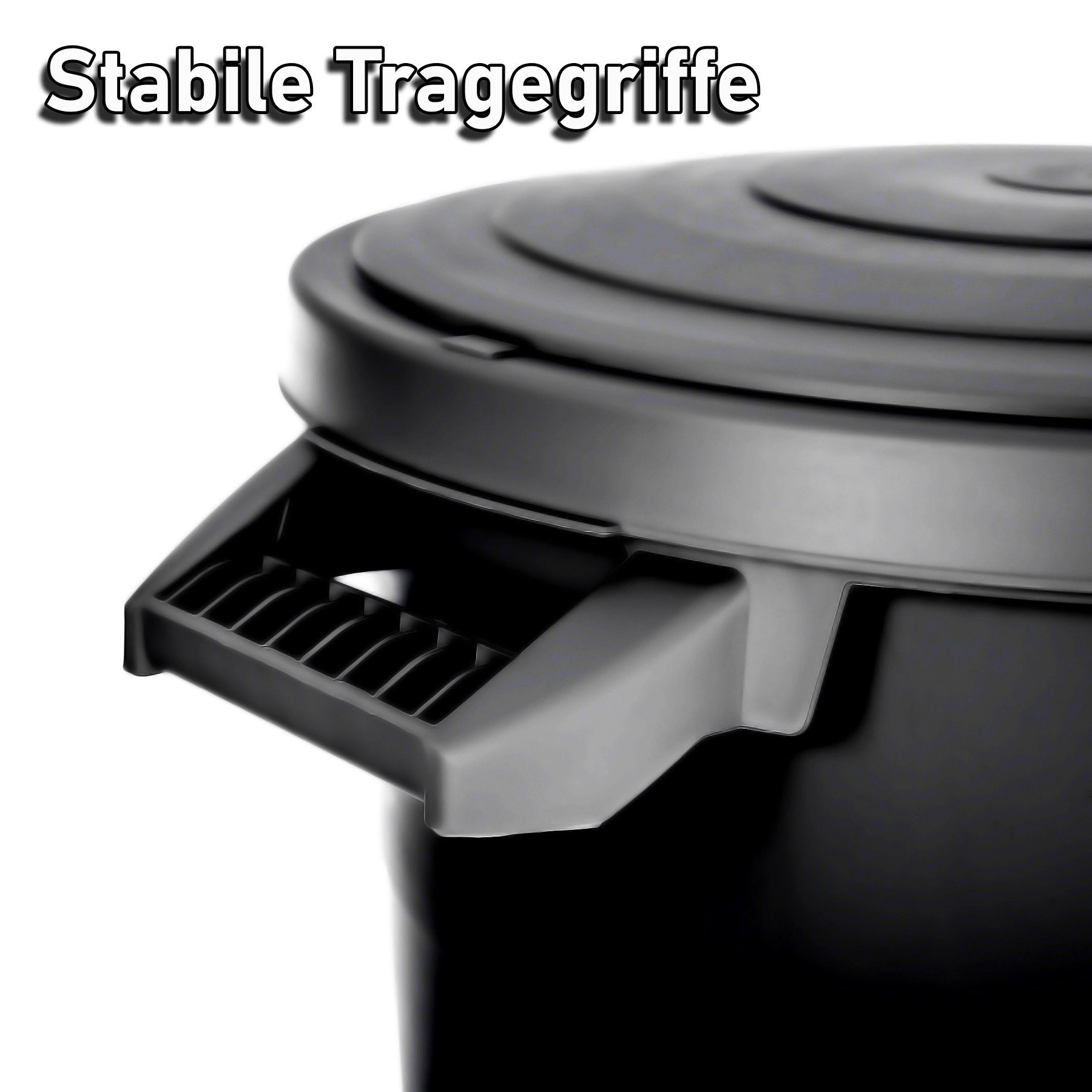 BigDean Mülleimer Wetterfeste Universaltonne mit Deckel und 2 stabilen Tragegriffen 80 L, Universaltonne, Mit Deckel, 2 Griffen, Indoor & Outdoor