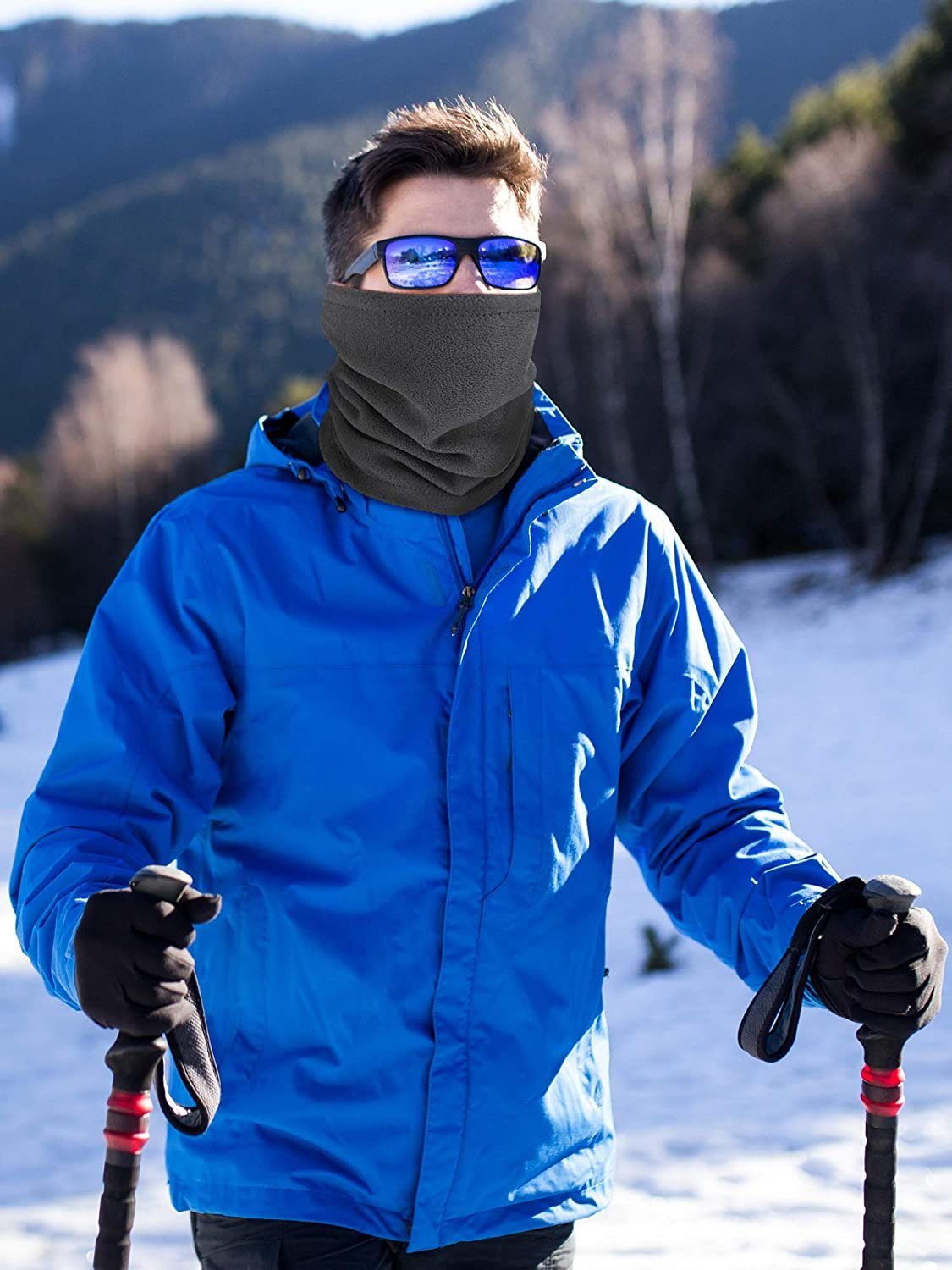 Mmgoqqt Ohrenwärmer Winter Loop Schal Weichem Fleece Halswärmer Winddicht  Ski Maske