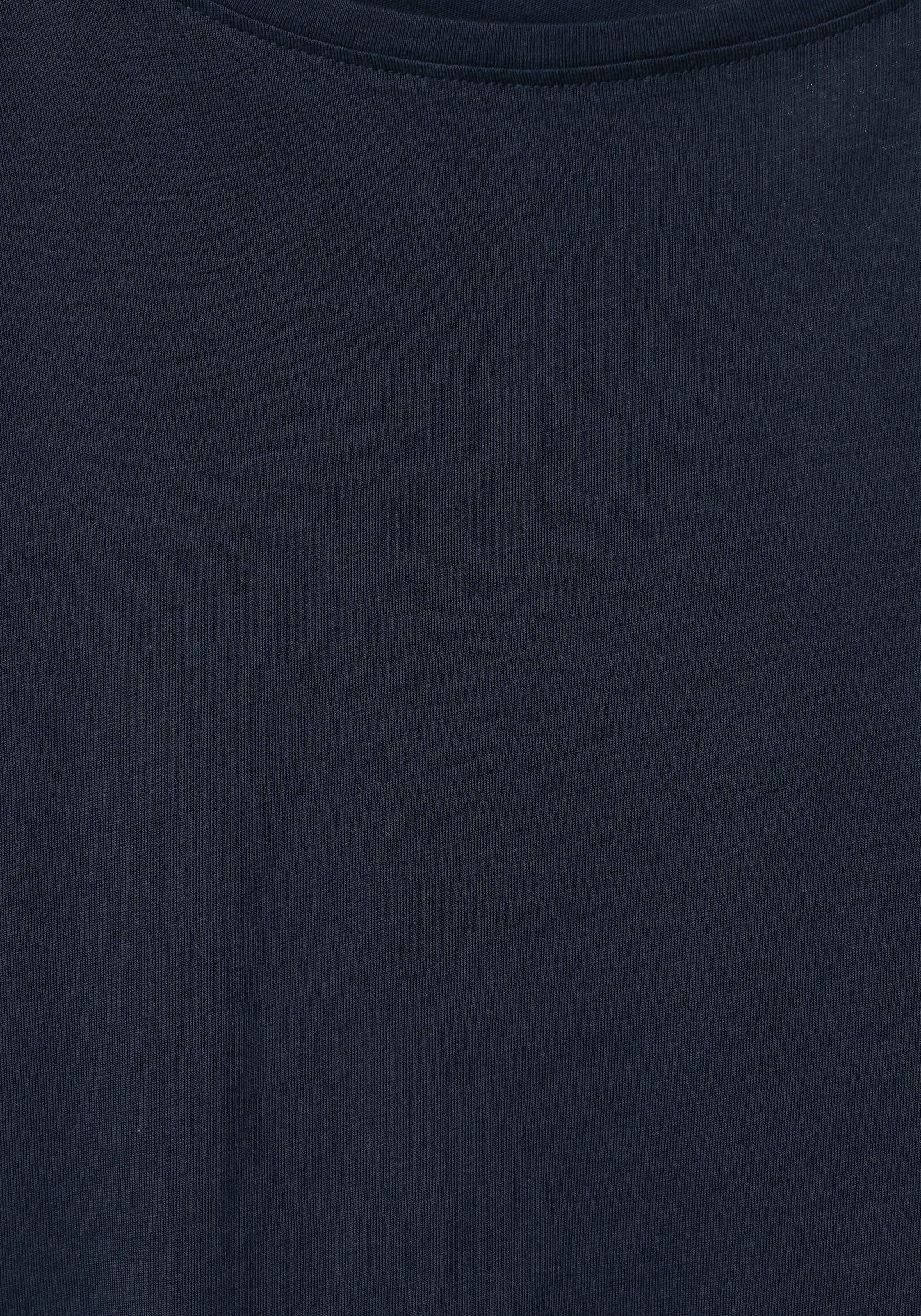 Cecil T-Shirt mit Raffungen auf blue Schultern deep den
