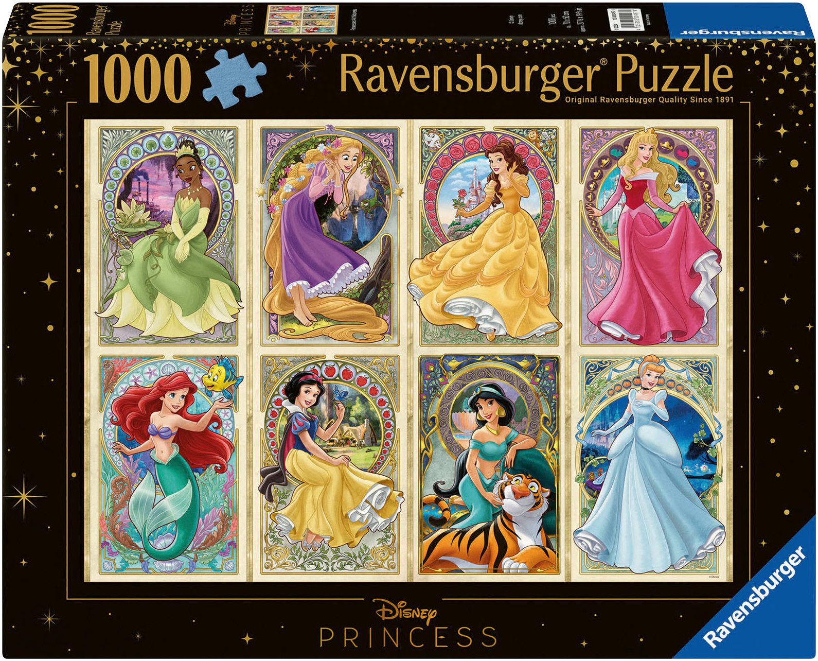 Ravensburger Puzzle Disney Princess, Nouveau Art Prinzessinnen, 1000 Puzzle günstig online kaufen