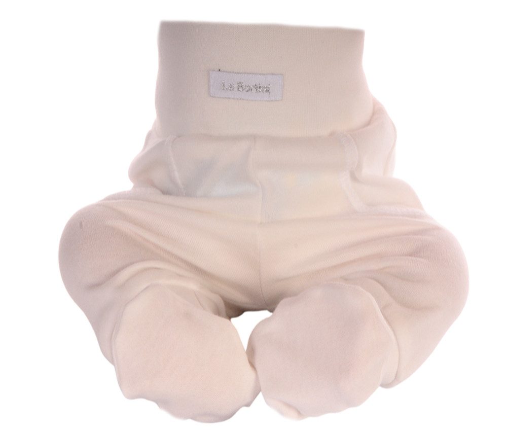 La Bortini Schlupfhose Baby Hose mit Füßchen in Creme Strampler neutral für Neugeborene, 44 50 56 62 68 74 80 – Bild 2 von 2