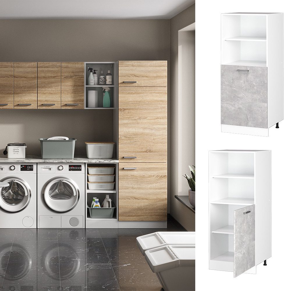 Vicco Schranksystem R-Line, Beton/Weiß, 60 cm günstig online kaufen
