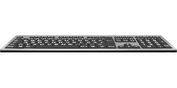 Logickeyboard XL-Print White on Black DE (PC/Slim) Slimline-Tastatur