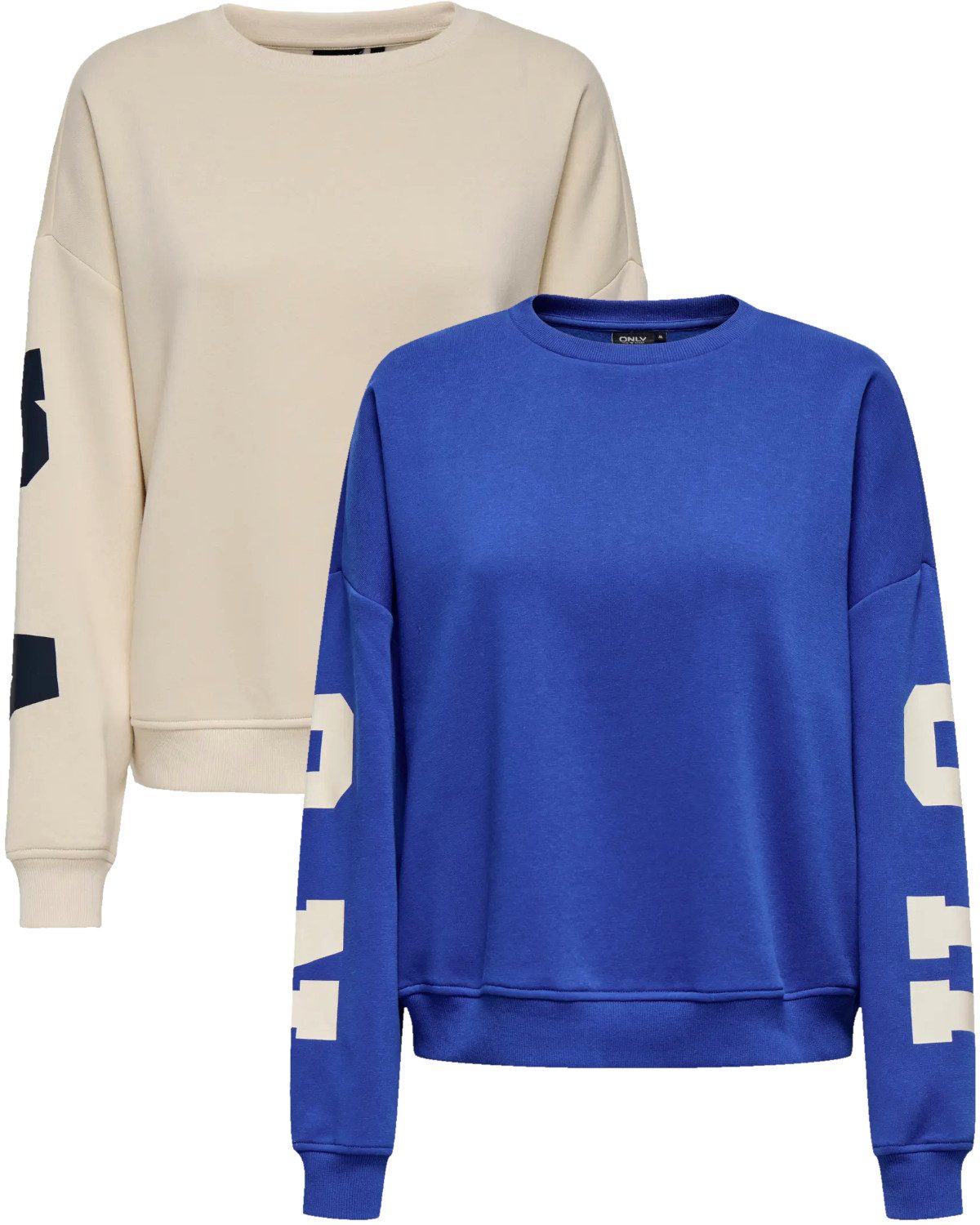 ONLY Rundhalspullover (2er-Pack) Stylischer Loose Fit Pullover mit trendige günstig online kaufen