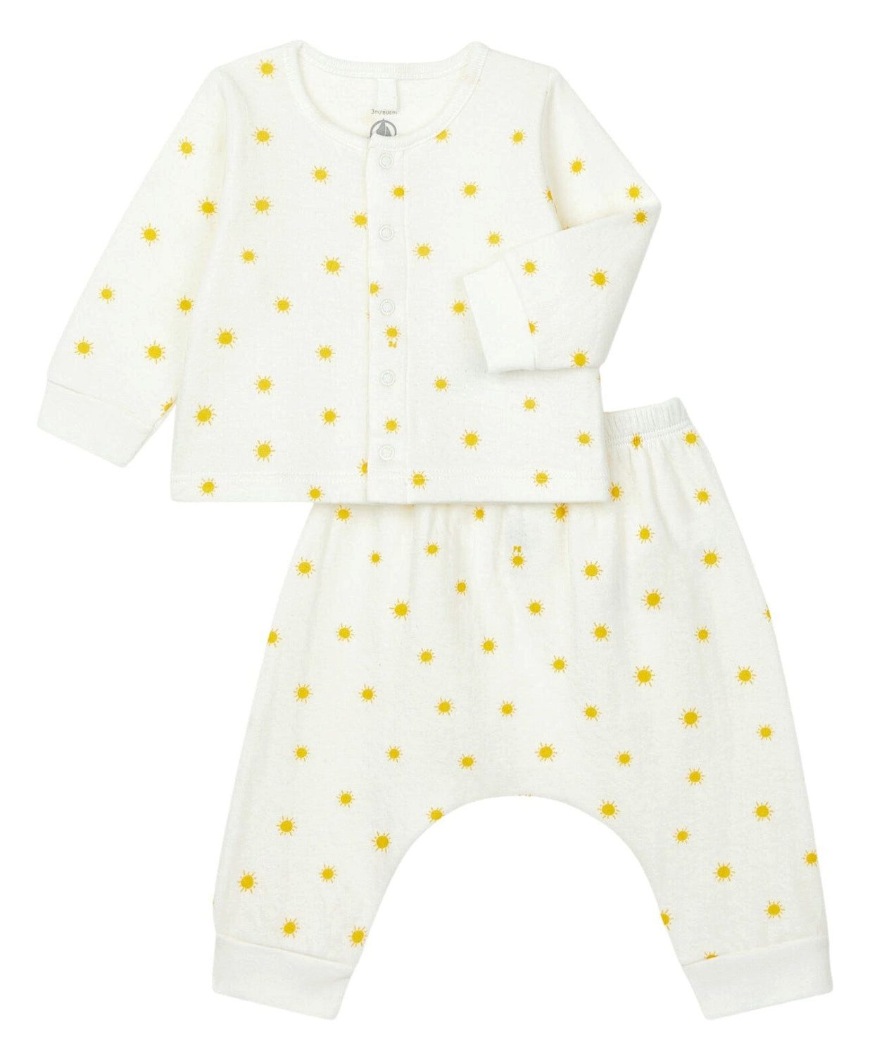 Petit Bateau Strampler Petit Bateau 2-teiliges Baby-Set aus Strickjacke und Hose mit Sonnenpr