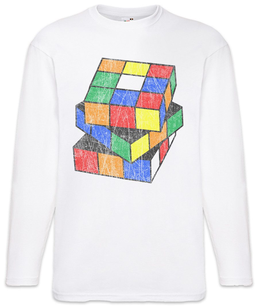 Urban Backwoods Langarmshirt Retro Cube Langarm T-Shirt Zauberwürfel 80s Magic Speed Cubing Cuber (1-tlg) Speedcube Algorithm Notation Algorithmus
