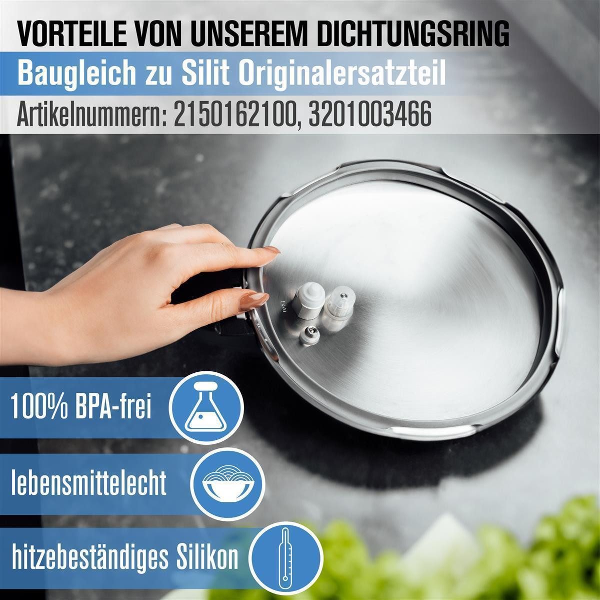 Piebert Schnellkochtopf-Dichtungsring 2x Piebert Dichtung 39154 22cm für Silit Sicomatic® Schnellkochtopf