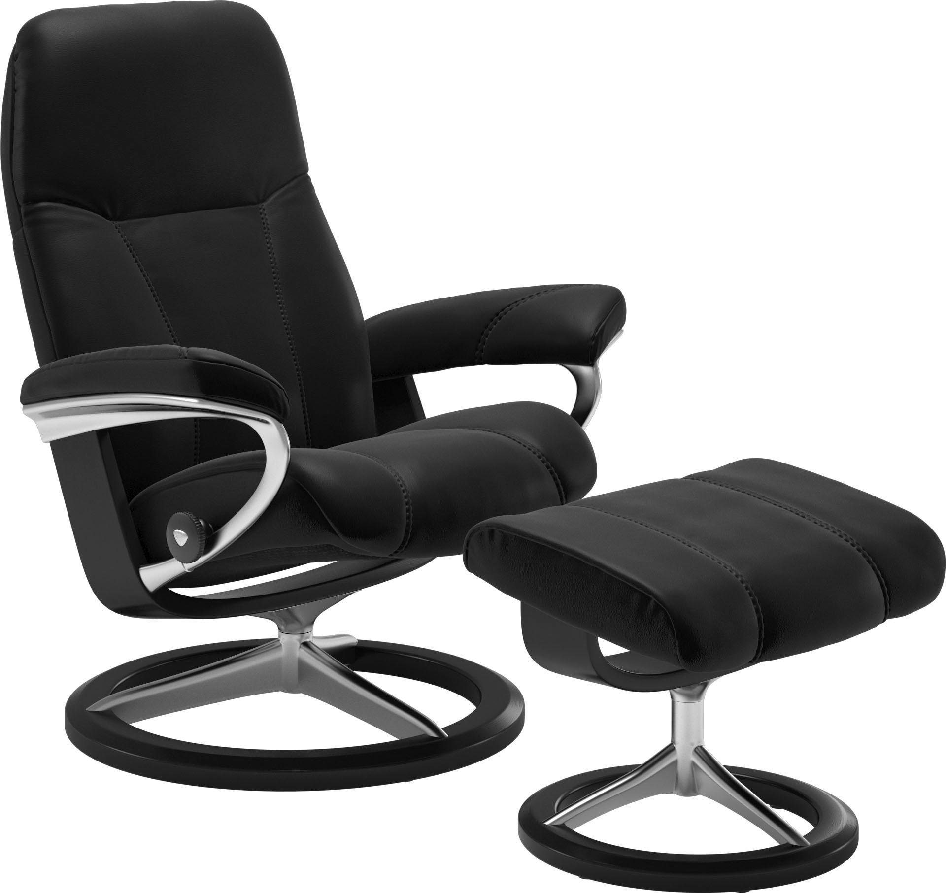 Stressless® Relaxsessel Consul (Set, Relaxsessel mit Hocker), mit Hocker, mit Signature Base, Размер M, Gestell Schwarz