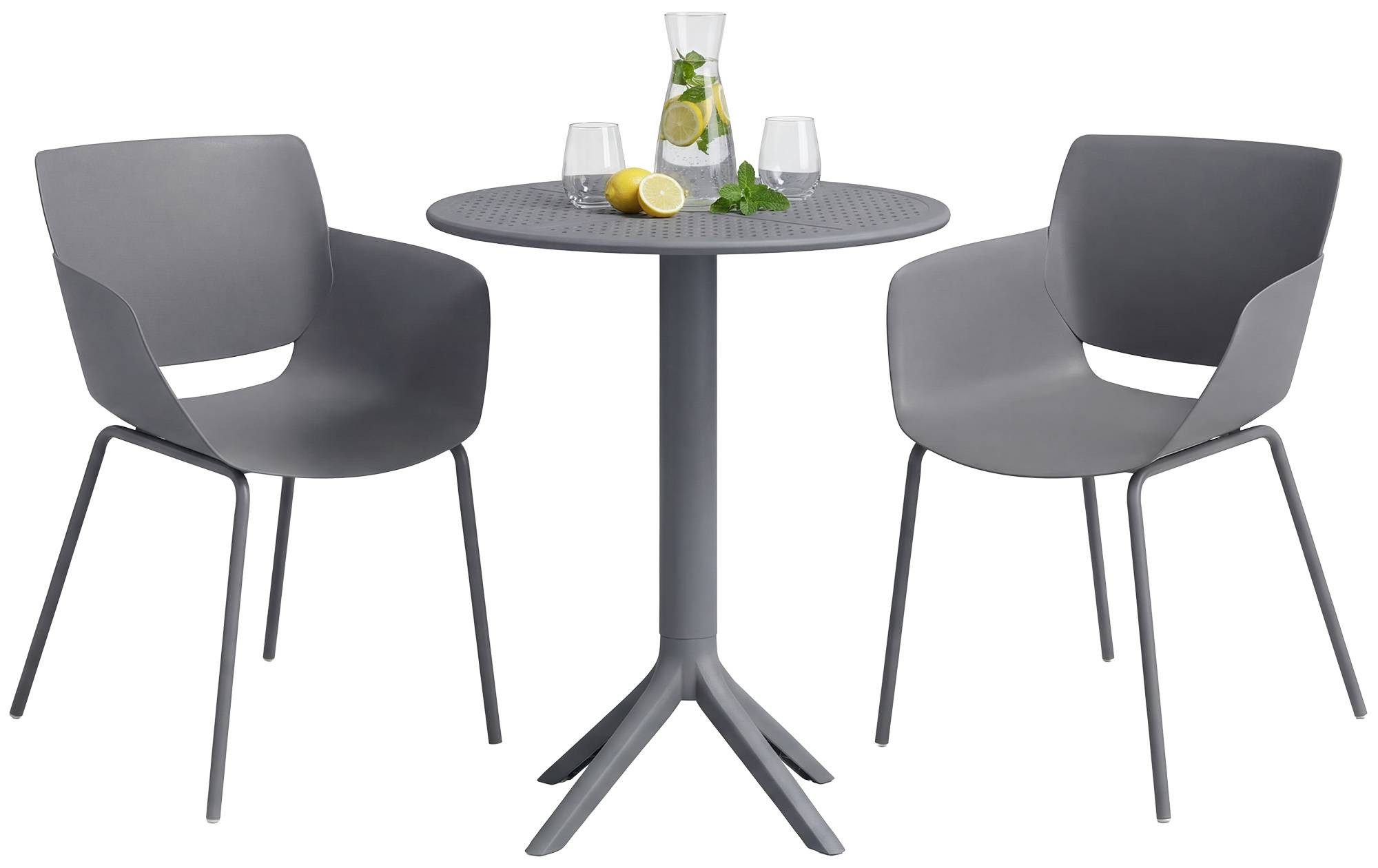CLP Garten-Essgruppe Siora, (Set), Garten-Set, Tisch 60 cm, 2 Stühle