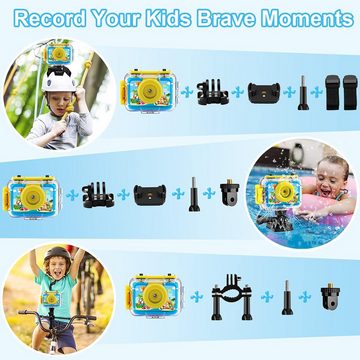 GKTZ Geschenk für Mädchen 3-12 Jahre alt Kinderkamera (20 MP, mit 32GB SD-Karte wasserdichte Unterwasser Fotoapparat kamera)
