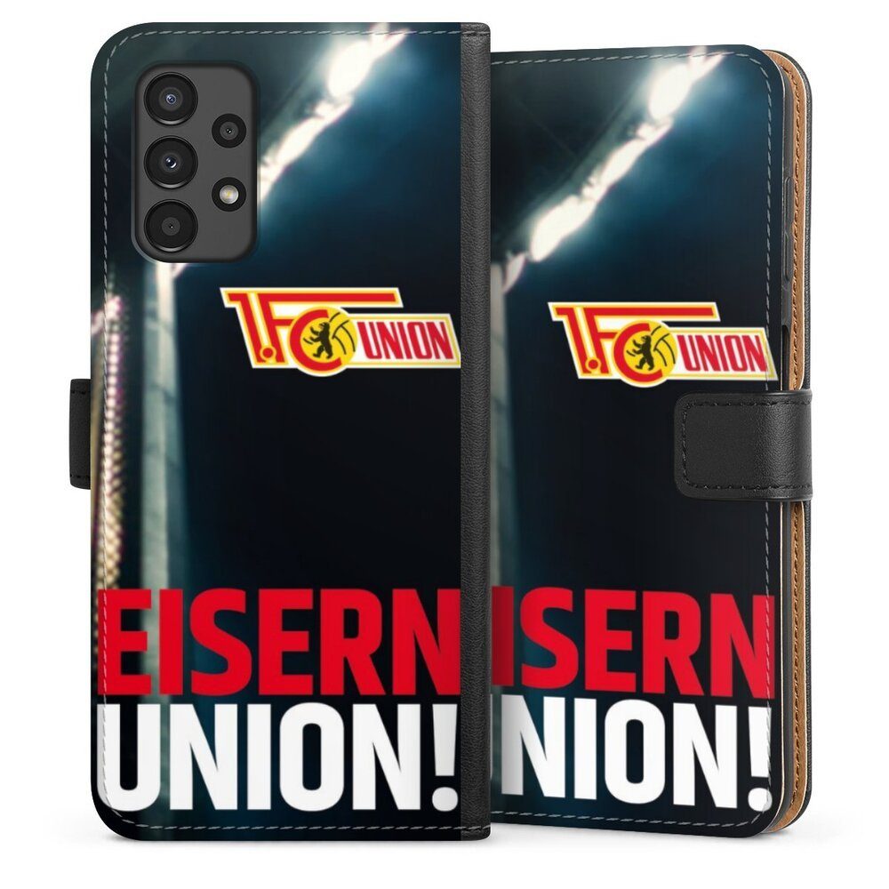 DeinDesign Handyhülle Fanartikel 1. FC Union Berlin Fußball Eisern Union Typo, Samsung Galaxy A13 4G Hülle Handy Flip Case Wallet Cover
