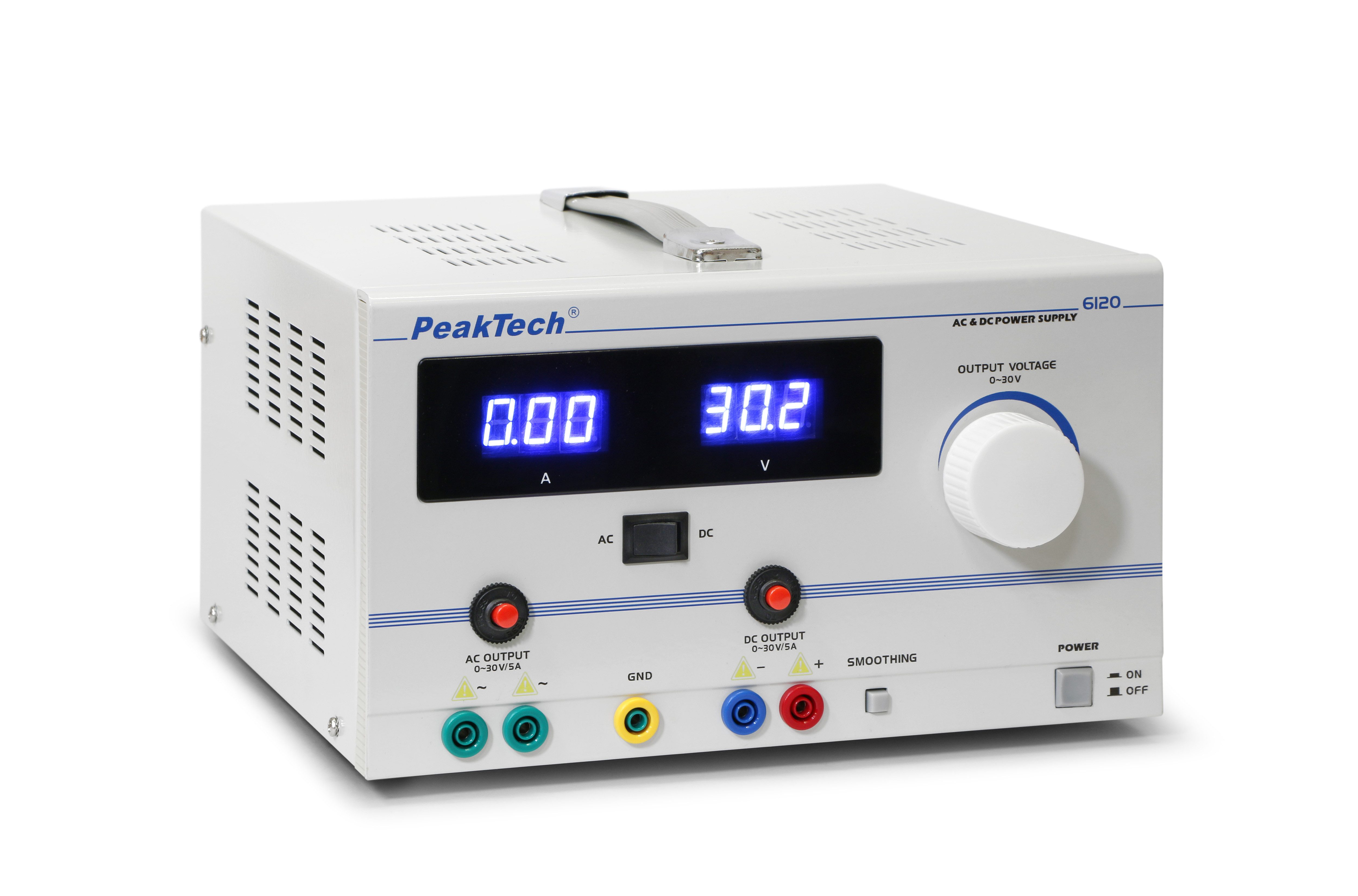 PeakTech 30 V 5 A AC/DC AC DC Stabilisiertes Labornetzteil 0–30 Labor-Netzteil