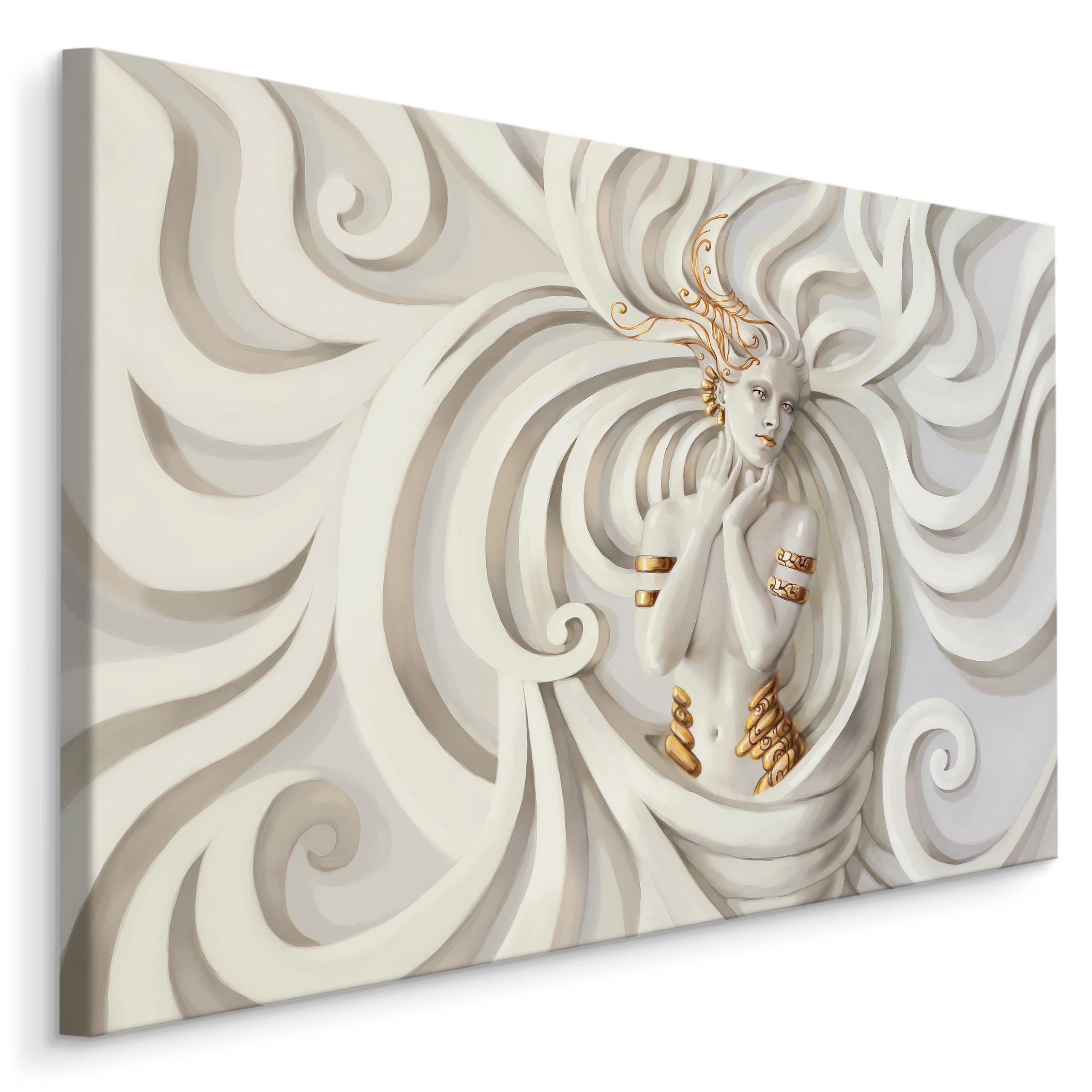 Muralo Leinwandbild Menschen – Leinwandbild Wandbild Kunstdruck Wohnzimmer, Frau (1 St), Medusa – schöne Frau – Göttin, 30 x 20 cm, aufhängefertig