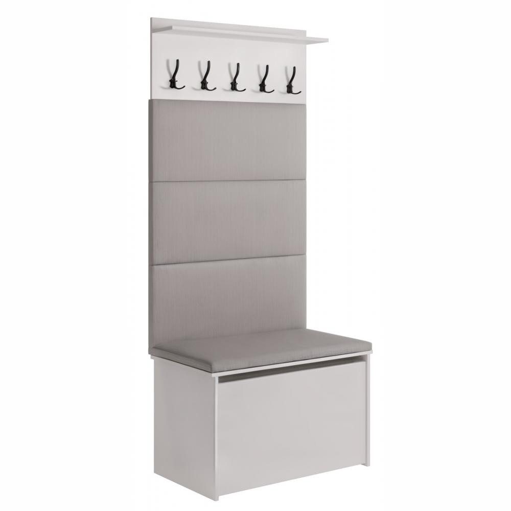 KOBI S.C. Garderoben-Set Garderobe KOBI ANDY Holz 198 cm mit Truhe und Kleiderhaken für Flur
