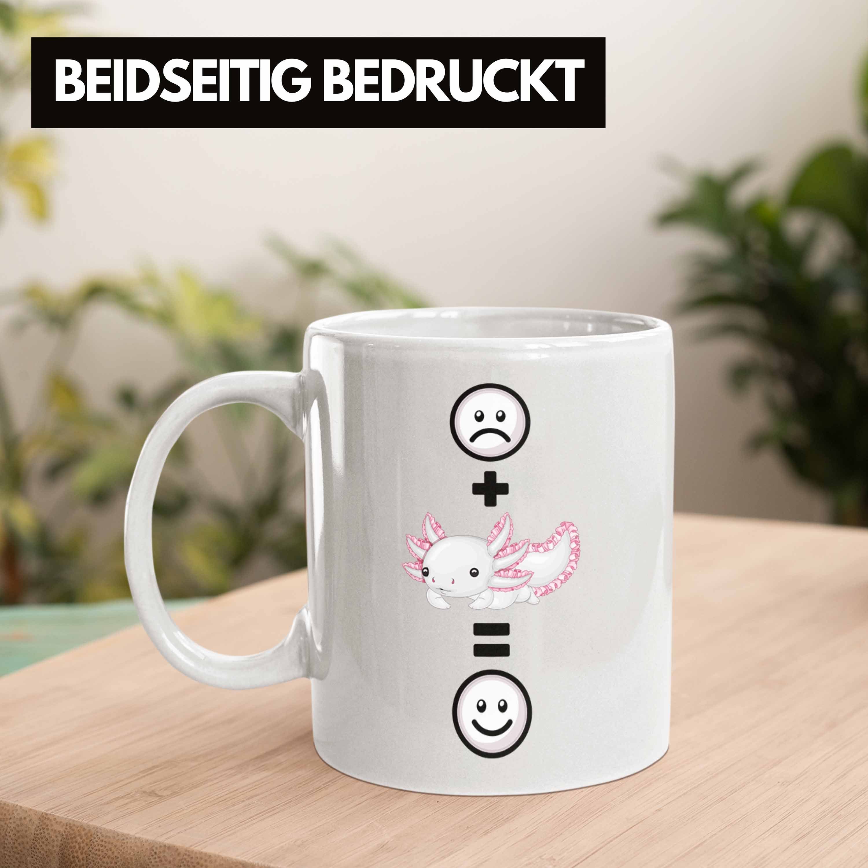 Weiss Geschenk Geschenki Tasse Axolotl für Schwanzlurch-Fans Trendation Tasse Axolotl Lustige