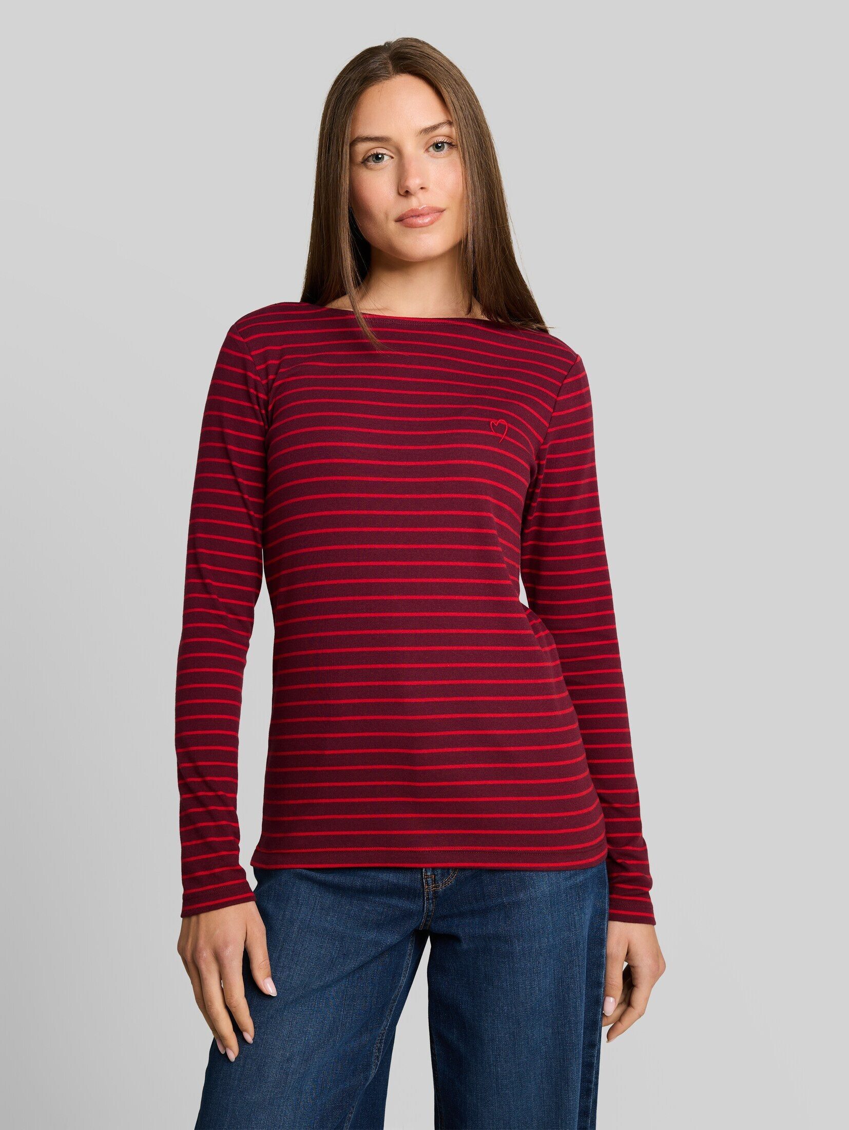 TOM TAILOR Langarmshirt T-Shirt (im Einserpack) Langarmshirt mit Streifenmuster