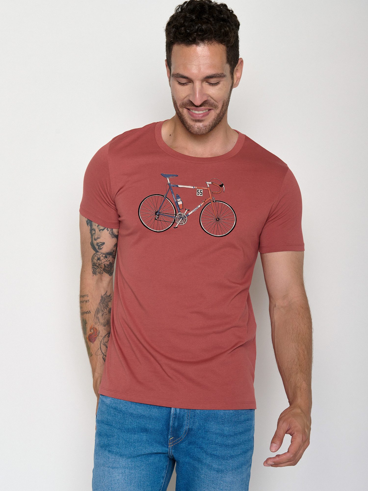 GreenBomb T-Shirt Guide Bike Jacques (1-tlg., 1) klassischer Schnitt, tailliert, Rundhalsausschnitt, Bio-Baumwolle