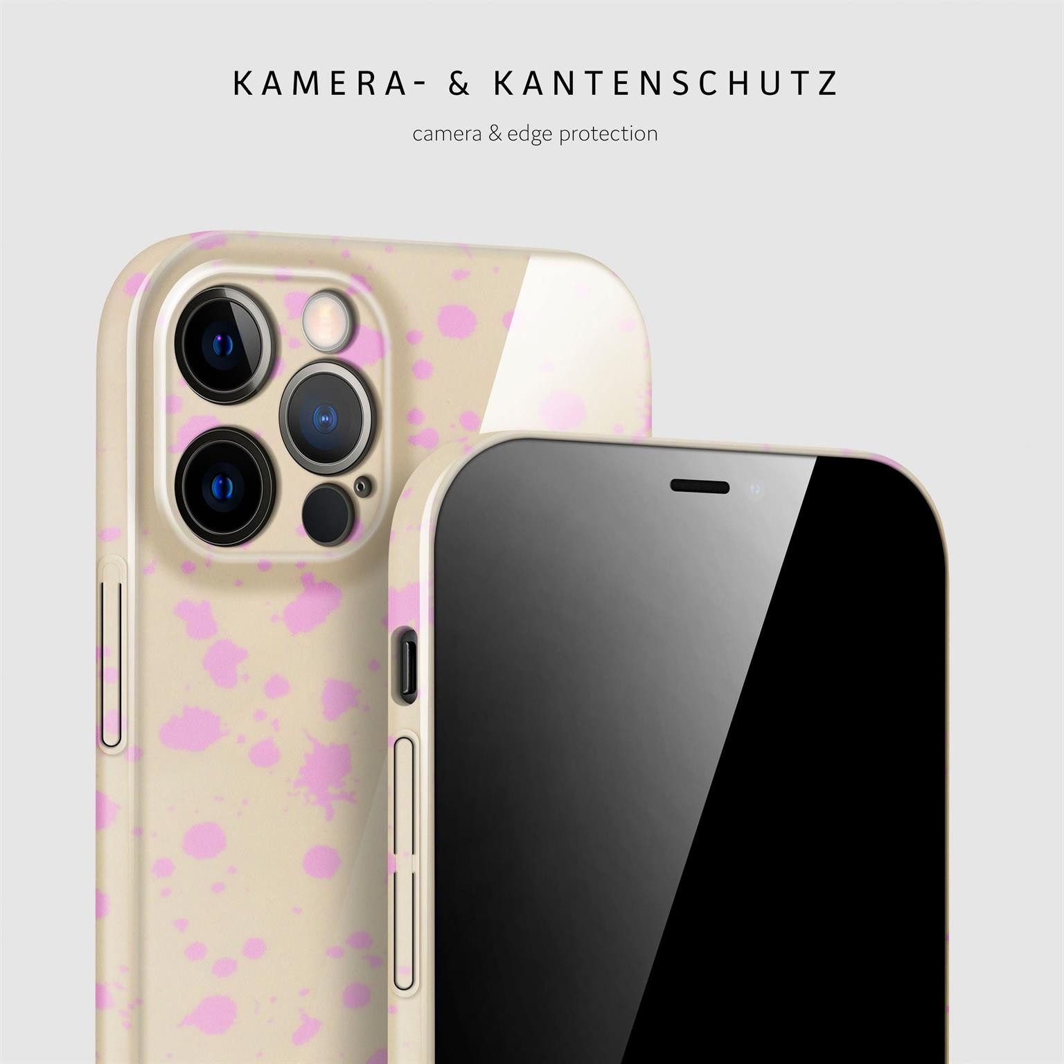 ONEFLOW Handyhülle für iPhone 12 Pro Splash Cover Flecken Creme Pink 6,1 Zoll, Hülle mit Design Muster Designer Case Kameraschutz Handy Schutzhülle