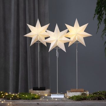 STAR TRADING LED Stern Papierstern Stehleuchte Weihnachtsstern 7-zackig 80cm E14 weiß braun