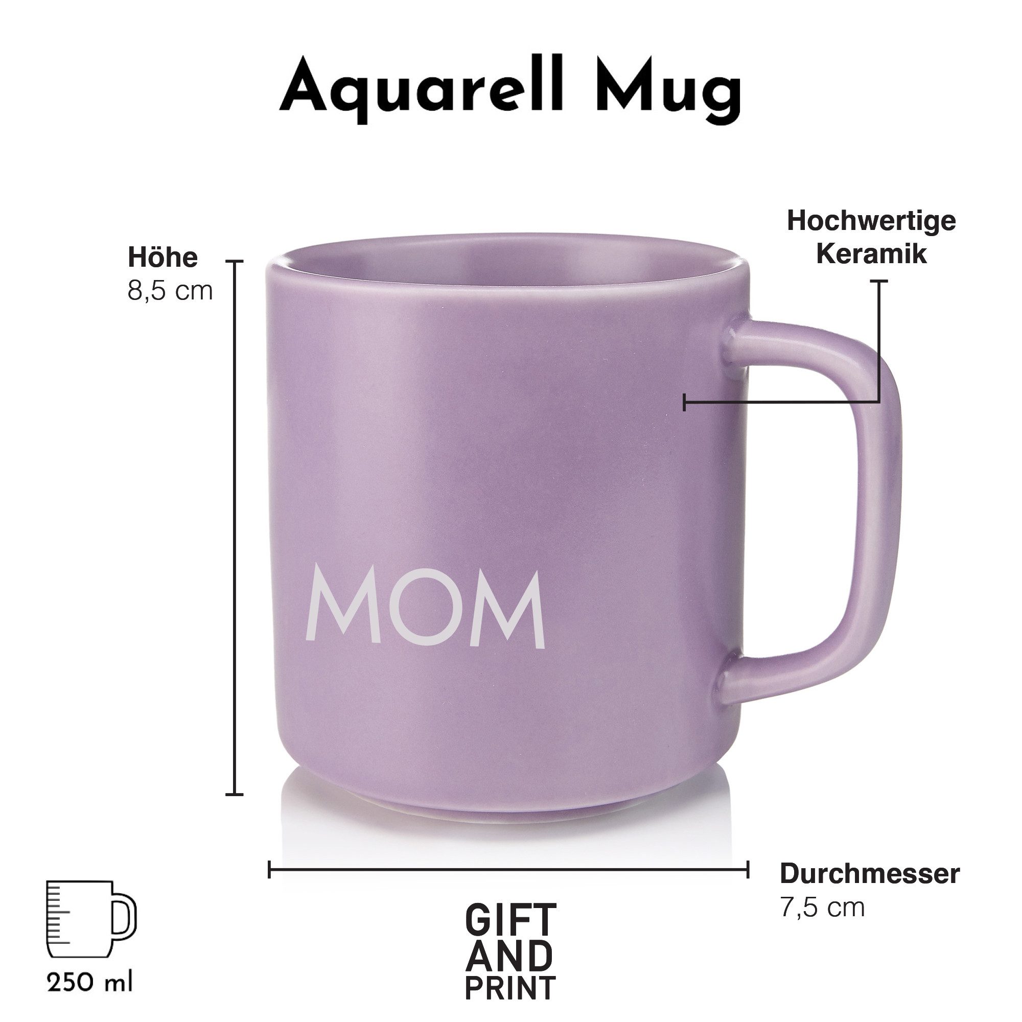 Giftandprint Tasse Muttertags geschenk - Mom Kaffeetasse ohne Henkel Geschenke für Mama, 1-tlg., Keramik, Muttertag, geschenke für Frauen, Inkl. Geschenkverpackung