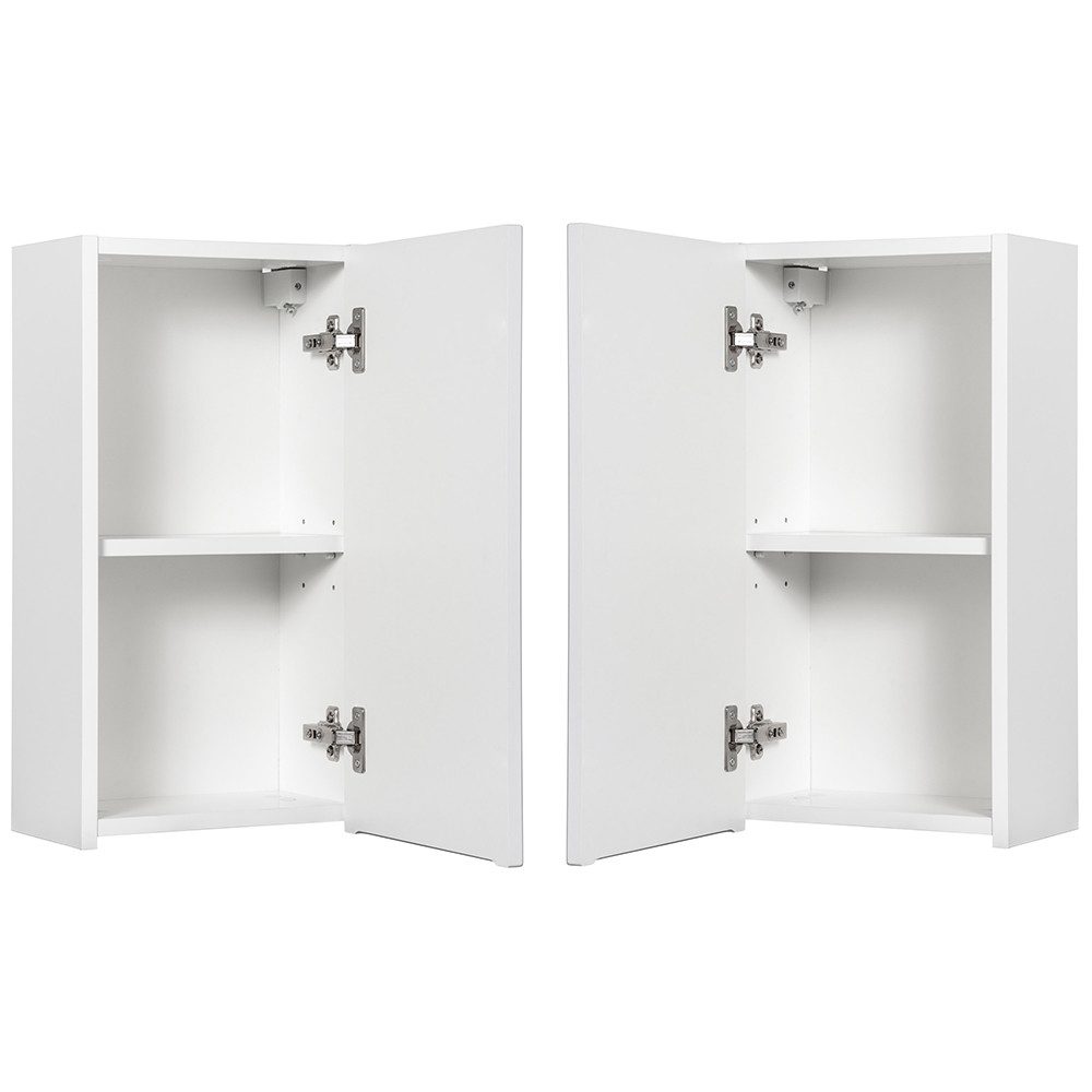 Lomadox Hängeschrank NEWPORT-56-WHITE Wandschrank Badschrank, weiß, gerillte Front, ca. 30/57/19cm – Bild 5 von 5