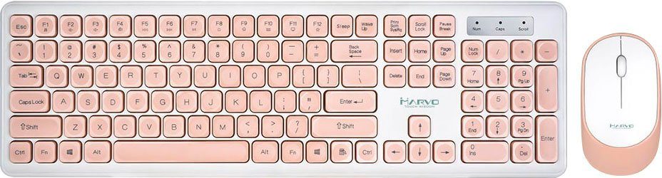 MARVO Marvo Wireless/kabellose Tastatur und Maus Tastatur- und Maus-Set