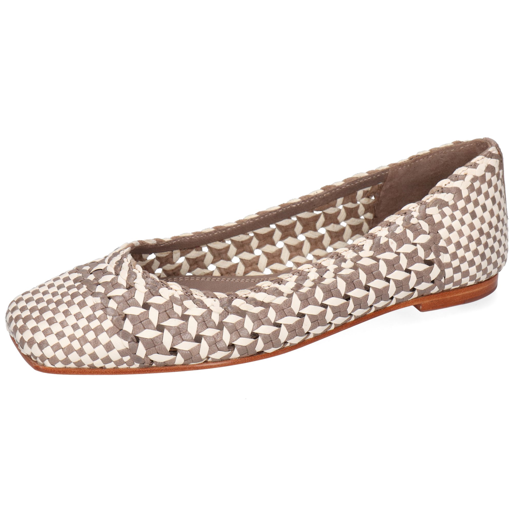 Melvin & Hamilton Elyssa 1 Leder-Geflochtene Schuhe für Damen Ballerina Flache Absätze, Echtes Leder, Von Hand geflochten