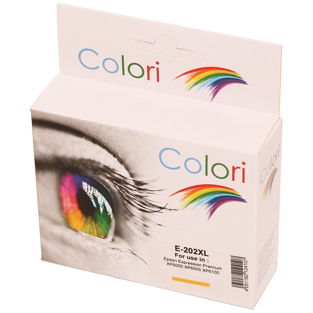 Colori Tintenpatrone (Kompatible Druckerpatrone für Epson 202XL Gelb für Expression Premium XP-6000 XP-6005 XP-6100 von Colori)