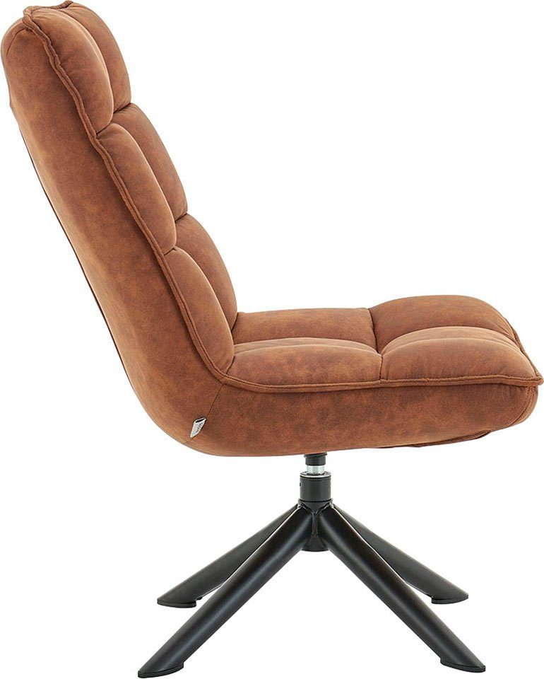 Relaxsessel Wanja, Sitzhöhe 47 Samtvelours Drehsessel mit Cognac Metallgestell cm, und Bezug, andas