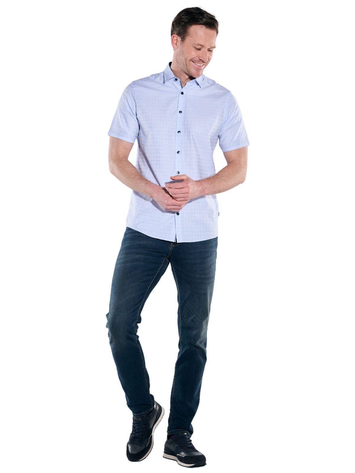 Engbers Kurzarmhemd Herren Hemd "My Favorite", Hellblau