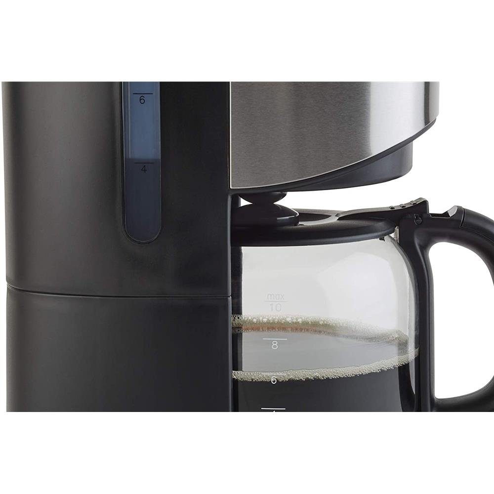KORONA Filterkaffeemaschine, Schwarz / Edelstahl, 10 Tassen, 1,25 L, 1x4 Filtereinsatz, 80 Watt, Abschaltautomatik, Wasserstandsanzeige, Warmhaltefunktion, Kaffeeautomat