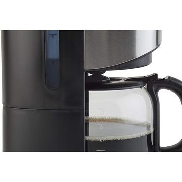 KORONA Filterkaffeemaschine Kaffeemaschine 10252, Schwarz / Edelstahl, 10 Tassen, 1,25 L, 1x4 Filtereinsatz, 80 Watt, Abschaltautomatik, Wasserstandsanzeige, Warmhaltefunktion, Kaffeeautomat