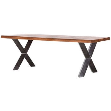 Lomadox Essgruppe TARRAS-123, (Spar-Set, 5-tlg), Sitzgruppe Esszimmer 4 Stühle Massivholz Gestell Tischplatte 200 cm