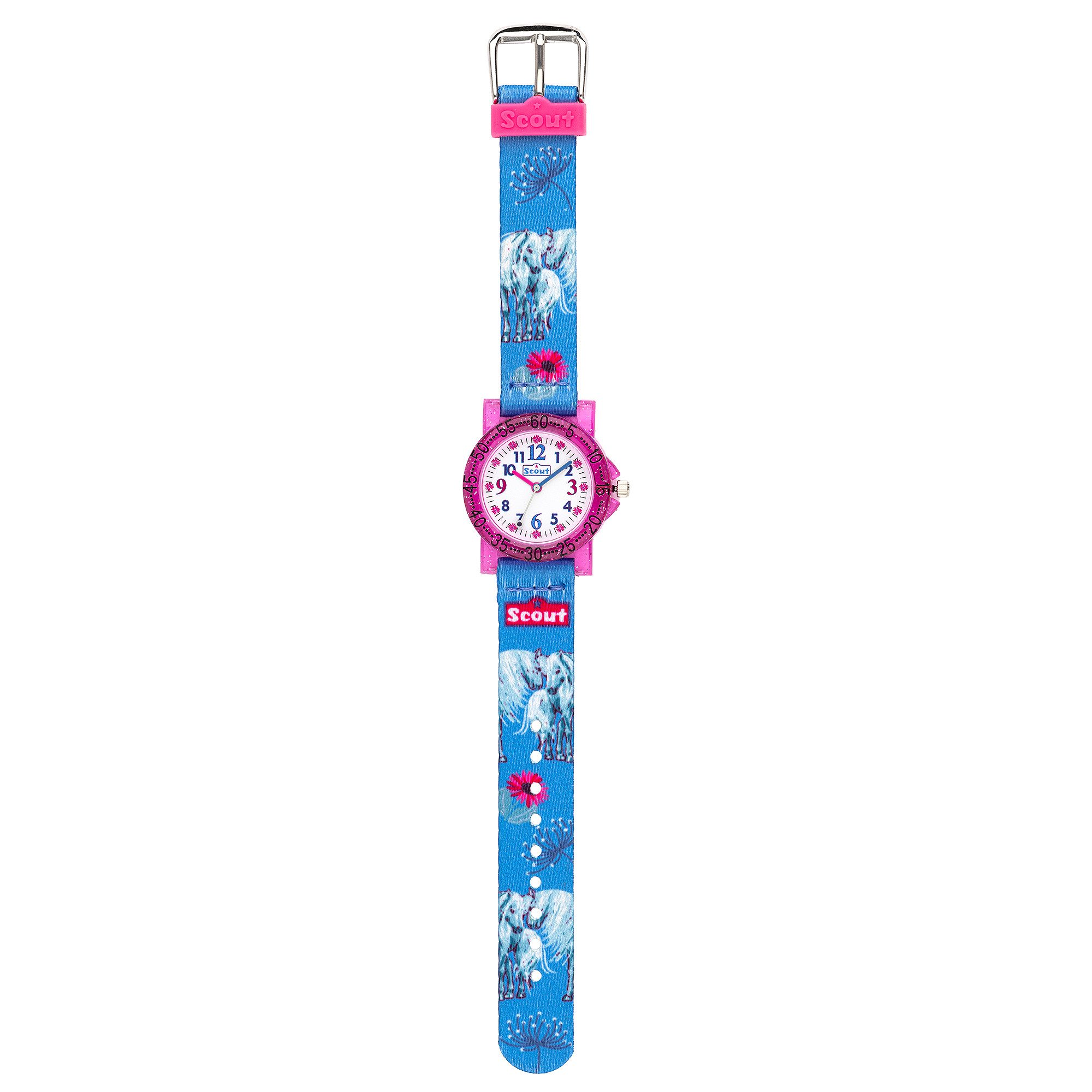Scout Quarzuhr The It-Collection 164000030, Armbanduhr, Kinderuhr, Lernuhr,Geschenkidee, Schulanfang,Mädchen,Pferd