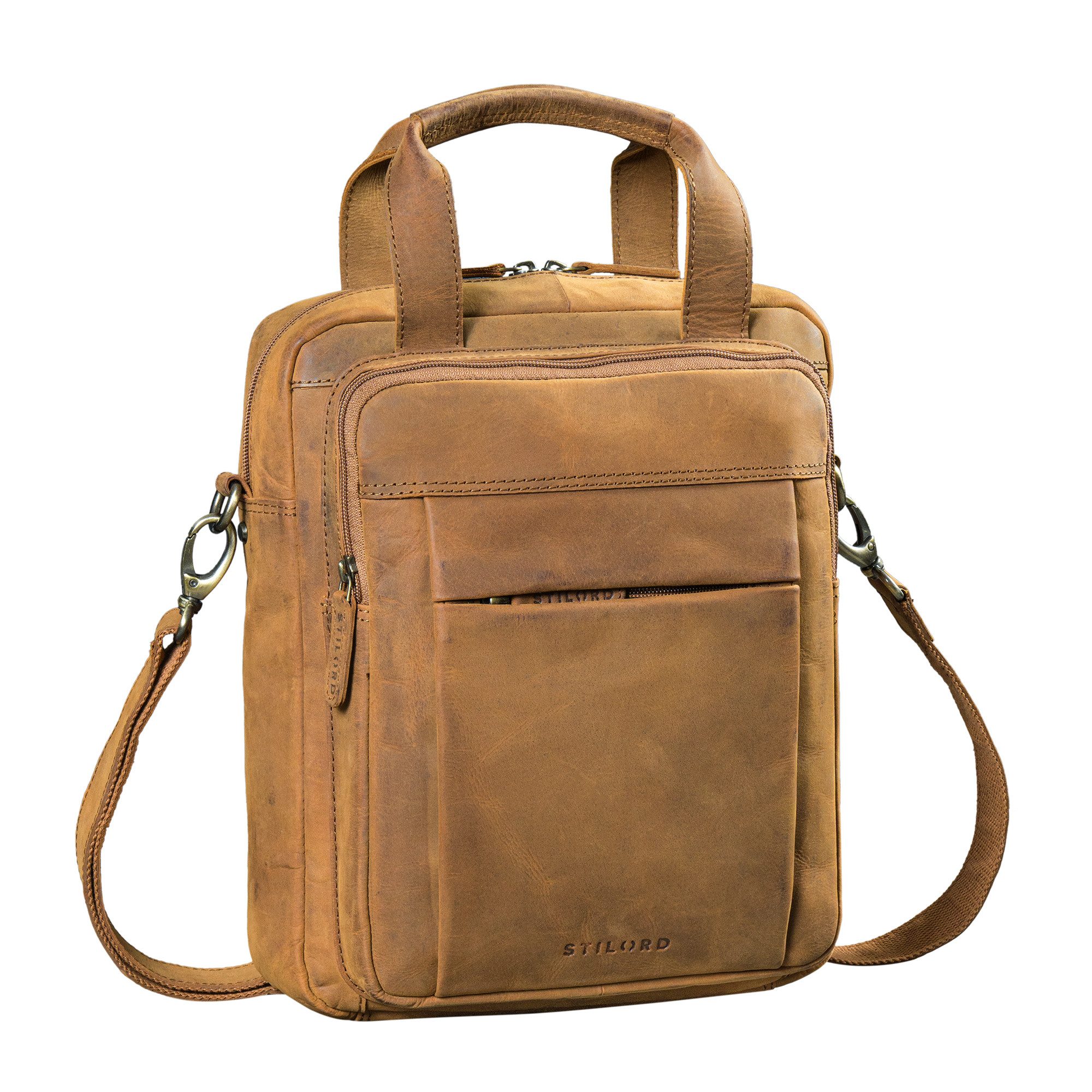 Schultertasche "Eldon" Mittelgroße Umhängetasche Herren Leder