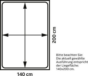 Home affaire Stauraumbett "NARA" platzsparend, viel Stauraum, zertifiziertes Massivholz mit MDF, Regale am Kopf- und Fußteil