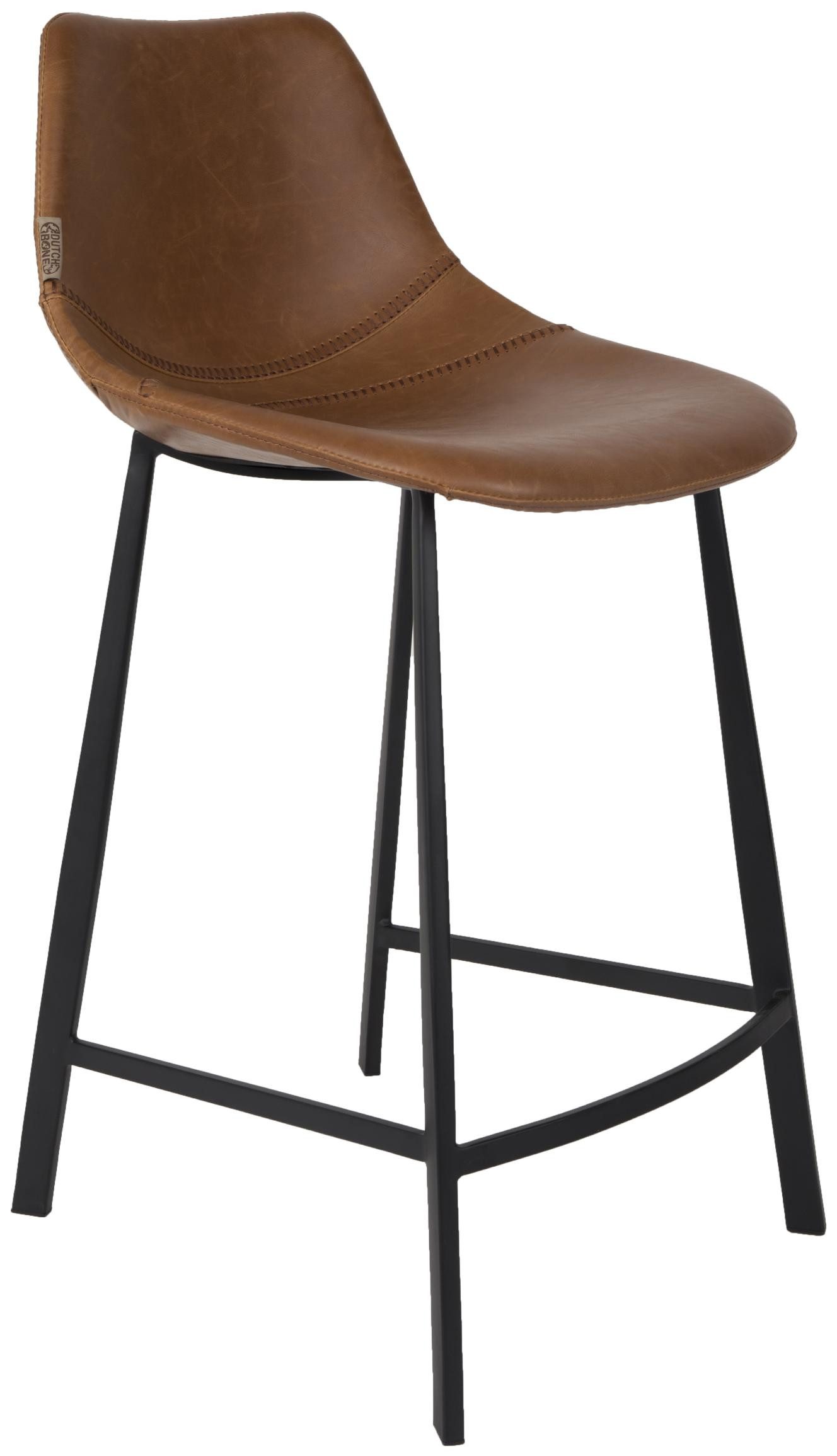 Barhocker Tresenhocker FRANKY Kunstleder Vintage braun von DutchBone