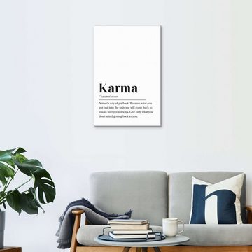 Posterlounge Leinwandbild aemmi, Karma Definition (englisch), Wohnzimmer Minimalistisch Illustration