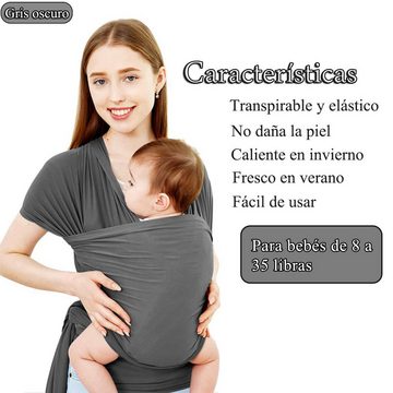 Avisto Tragetuch Babytrage Babytragetasche für Neugeborene, Kleinkinder (Universalgröße), 5.3m, elastisch bis 16kg