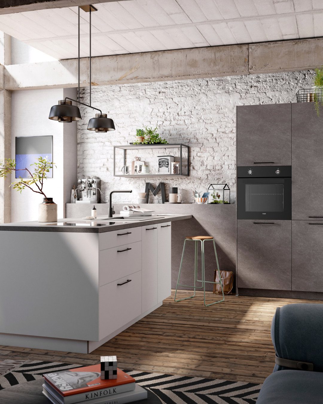 HTech Einbaubackofen WB1300, Garraum Volumen: 69 Liter, Schwarzes Design
